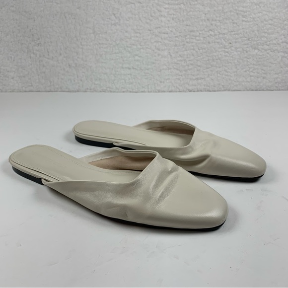 Who What Wear Davidson Mules Flats Ivory Leather Women's Size 9 NWOB 7133 - Picture 1 of 10